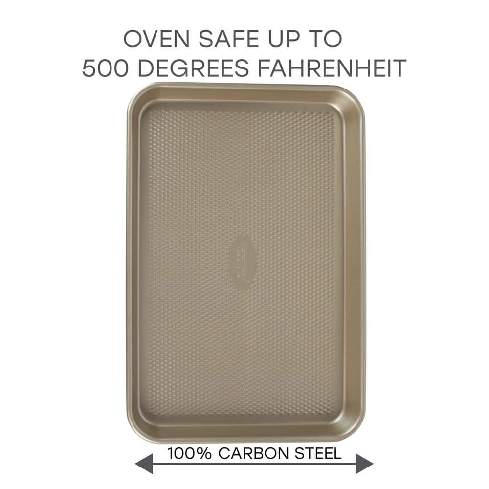 Gold Medium Nonstick Carbon Steel Baking Sheet with Diamond Base