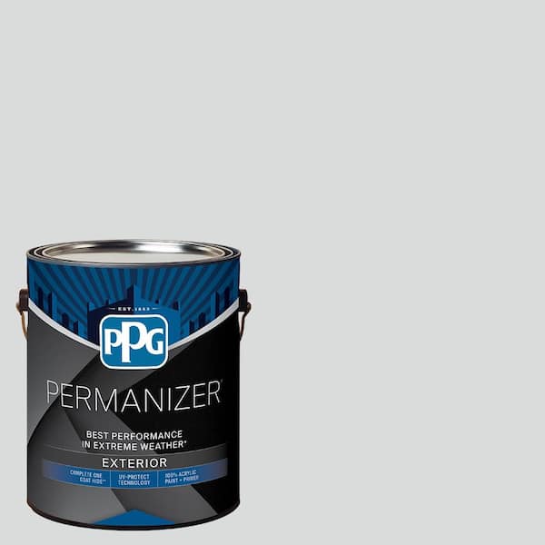PERMANIZER 1 gal. PPG1001-3 Thin Ice Flat Exterior Paint