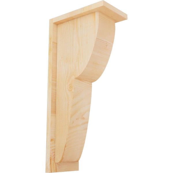Ekena Millwork 6 in. x 10 in. x 22 in. Douglas Fir Crestline Rough Sawn Corbel with Backplate