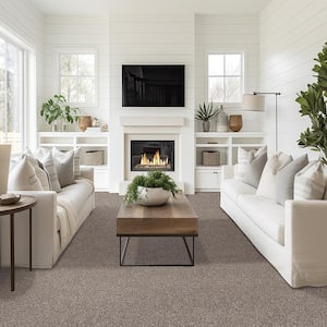 Plush Dreams III - Hushed-Brown 12 ft. 68 oz. Triexta Texture Installed Carpet