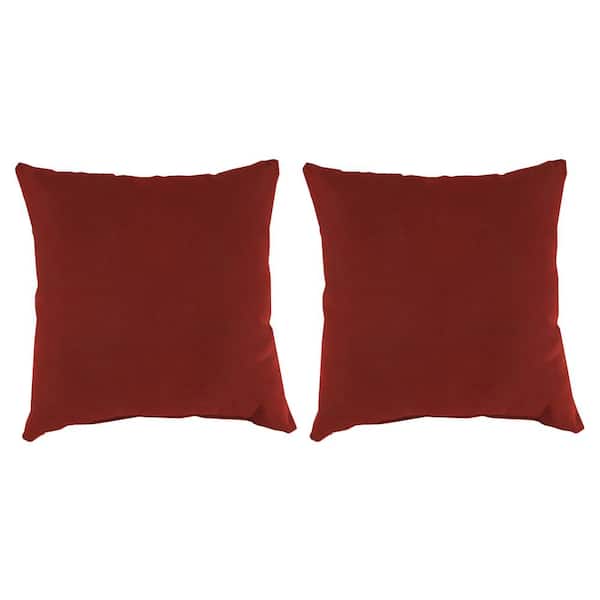16 in. L x 16 in. W x 4 in. T Square Outdoor Throw Pillow in Canvas Brick (2-Pack)