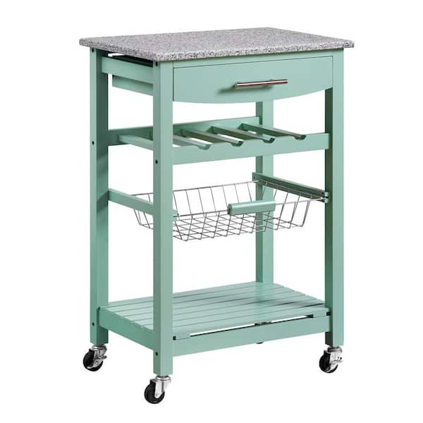 Linon Home Decor Todd Green Kitchen Cart With Granite Top And Storage Thd03295 - Linon Home Decor Kitchen Cart Instructions
