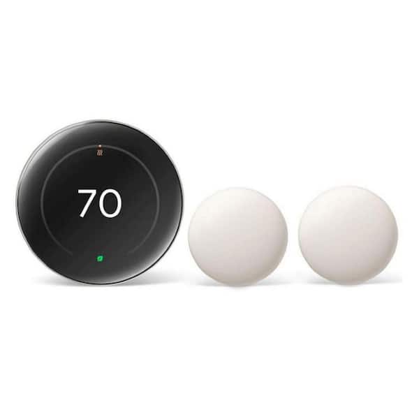 Nest Learning Thermostat (4th Gen) with Nest Temperature Sensor (2nd Gen) 2-Pack - Polished Silver
