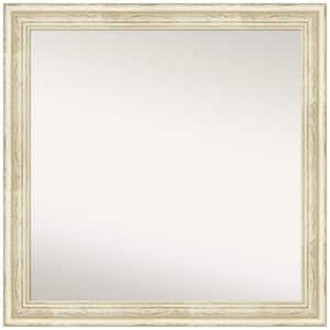 Country White Wash 30.5 in. W x 30.5 in. H Non-Beveled Wood Bathroom Wall Mirror in Cream, White