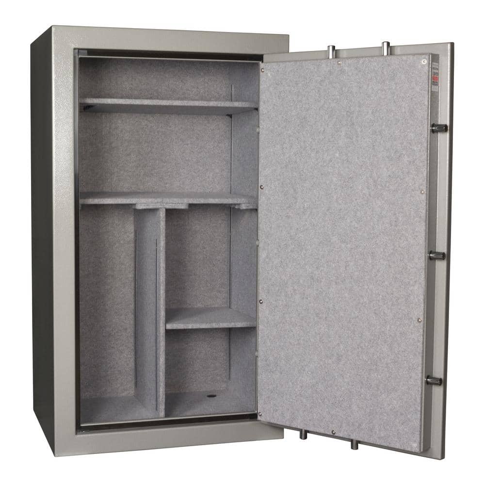 Gray Fireproof 30-Gun Safe with Mechanical Dial Lock
