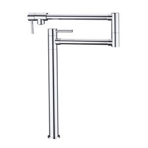 Dual Joint Double Handle Freestanding Standard Kitchen Faucet in Chrome