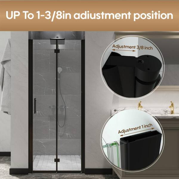 FORCLOVER 30 in. W to 31-3/8 in. W x 72 in. H Bi-Fold Frameless Shower Door in Chrome with Clear Glass