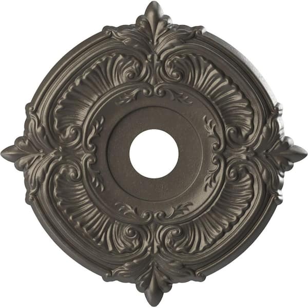 Ekena Millwork 19" O.D. x 3-1/2" I.D. x 1" P Attica Thermoformed PVC Ceiling Medallion in Universal Aged Metallic Weathered Steel
