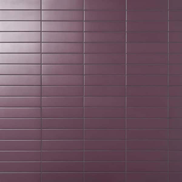Sway Dark Purple 2.75 in. x 11.02 in. Matte Porcelain Floor and Wall Tile (5.91 sq. ft./Case)