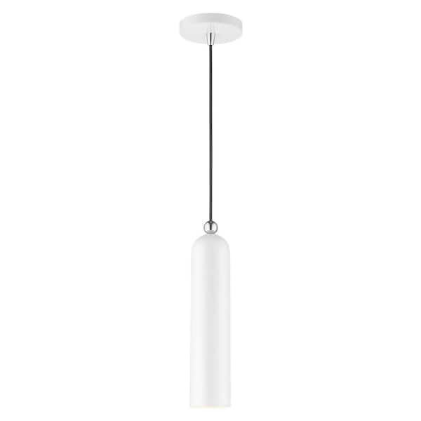 Belhaven-1 Light Shiny White Pendant