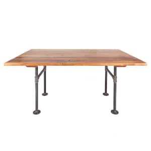 60 in. x 36 in. x 29.5 in. Cedar Stain Restore Wood Dining Table with Industrial Steel Pipe Legs
