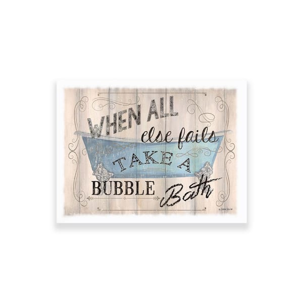 Unbranded "When All Else Fails Take A Bubble Bath" Framed Canvas Nature Art Print 20 in. x 14 in.