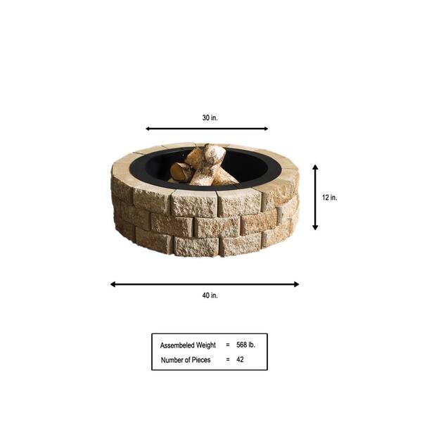 Oldcastle Beltis 43 In Round Concrete, Sand For Fire Pit Home Depot