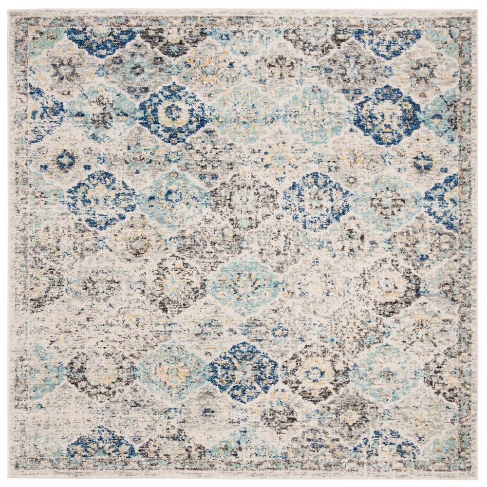 Madison Ivory/Aqua Doormat 3 ft. x 3 ft. Square Border Area Rug price history on PriceWatchPro