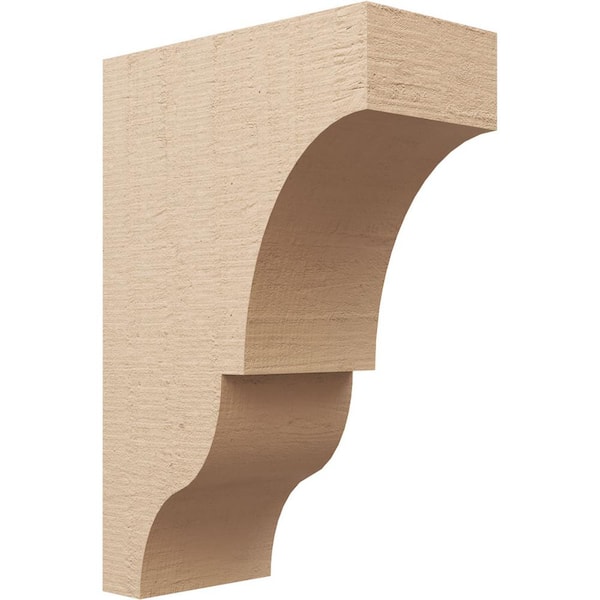 Ekena Millwork Classic Series 2 9 in. x 18 in. x 27 in. Asheboro Rough Cedar Woodgrain Timberthane Polyurethane Corbel in Primed Tan