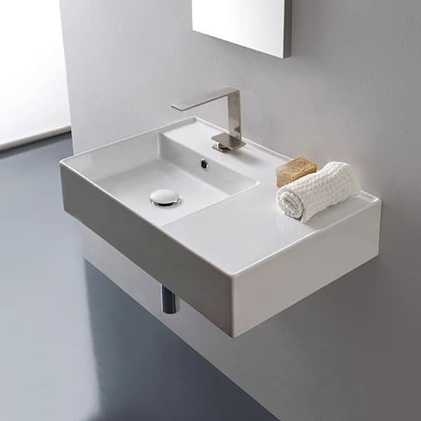 Teorema Wall Mounted Bathroom Sink in White