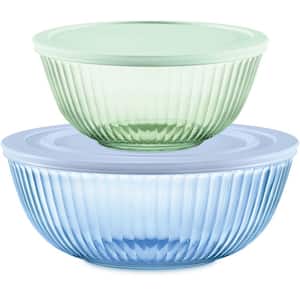 Sculpted/Tinted Dreams 4-pc Mixing Bowl Set with Plastic Lids