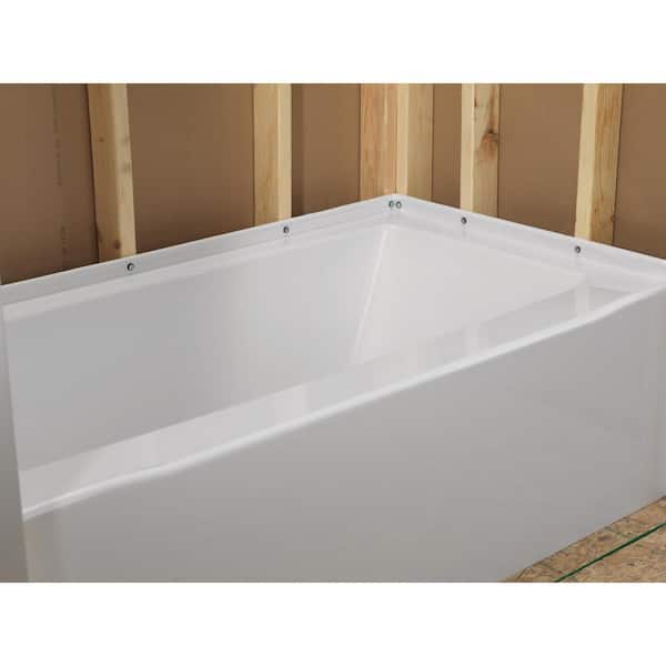 Classic 500 Tile Right Drain 32 in. L x 60 in. W x 59.88 in. H Alcove Bathtub Kit with Tub Wall