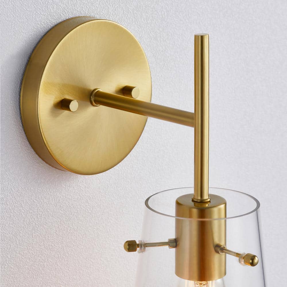 Kawoti Dimmable Brass and Gold Outdoor Wall Sconce, 13" Height