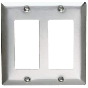 Pass and Seymour 430S/S 2 Gang 2 Decorator/Rocker Wall Plate, Stainless Steel (1-Pack)