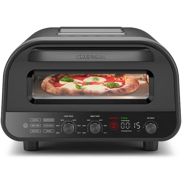High Heat Black Stainless Steel Electric Indoor Pizza Oven