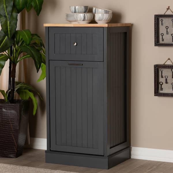 Costway Gray MDF 39.5 in. Wooden Kitchen Sideboard Trash Cabinet Tilt Out  Bin Holder with Drawer and Storage Shelf KC54756GR - The Home Depot