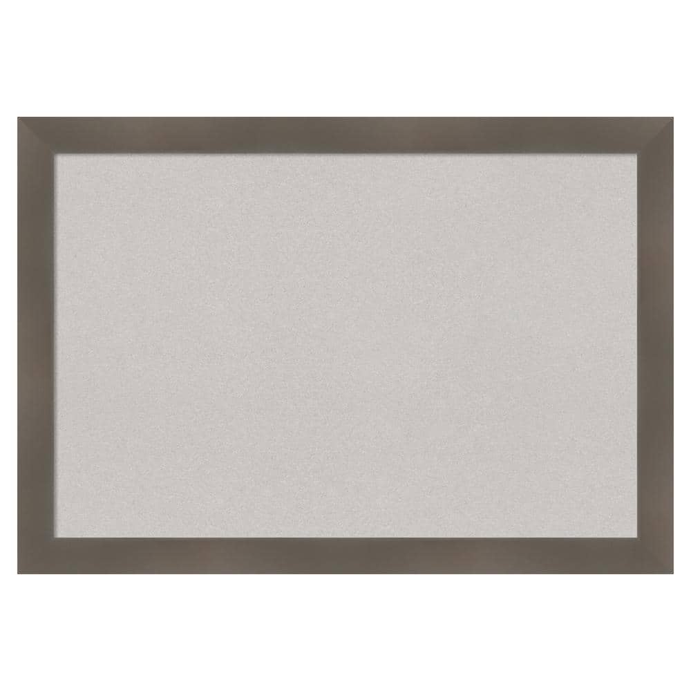 Amanti Art Edwin Clay Grey Wood Framed Grey Corkboard 26 in. x 18 in