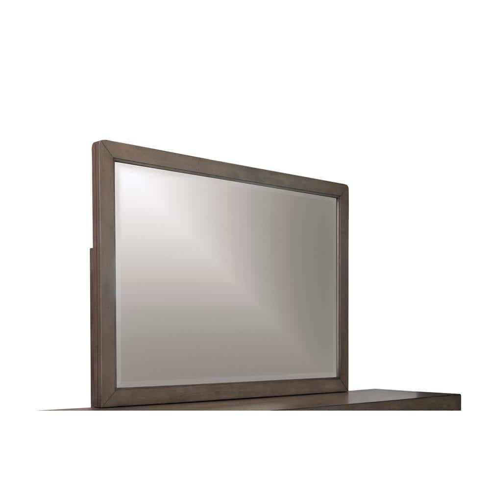 DEVON & CLAIRE Alix 49 in. W x 36 in. H Wood Gray Stone Dresser Mirror ...