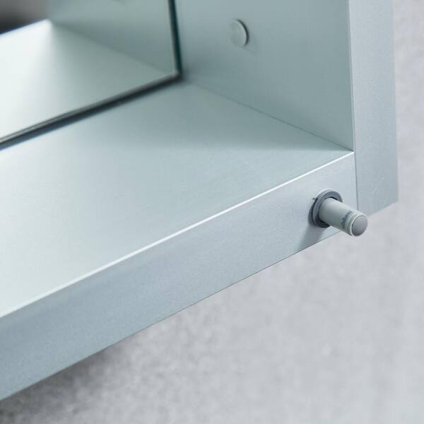 Satico 20 in. W x 26 in. H Rectangular White Aluminum Recessed/Surface Mount Medicine Cabinet with Mirror