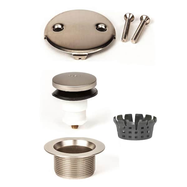 PF WaterWorks Toe Touch Tub Drain Trim Kit Brushed Nickel