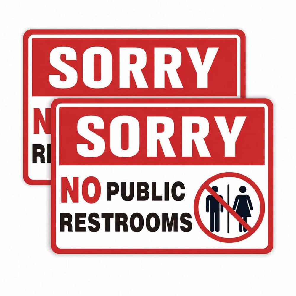 2 Pack Frosted Vinyl No Public Restroom Sign Weatherproof Self Adhesive Bathroom Sticker for Business Door price history on PriceWatchPro