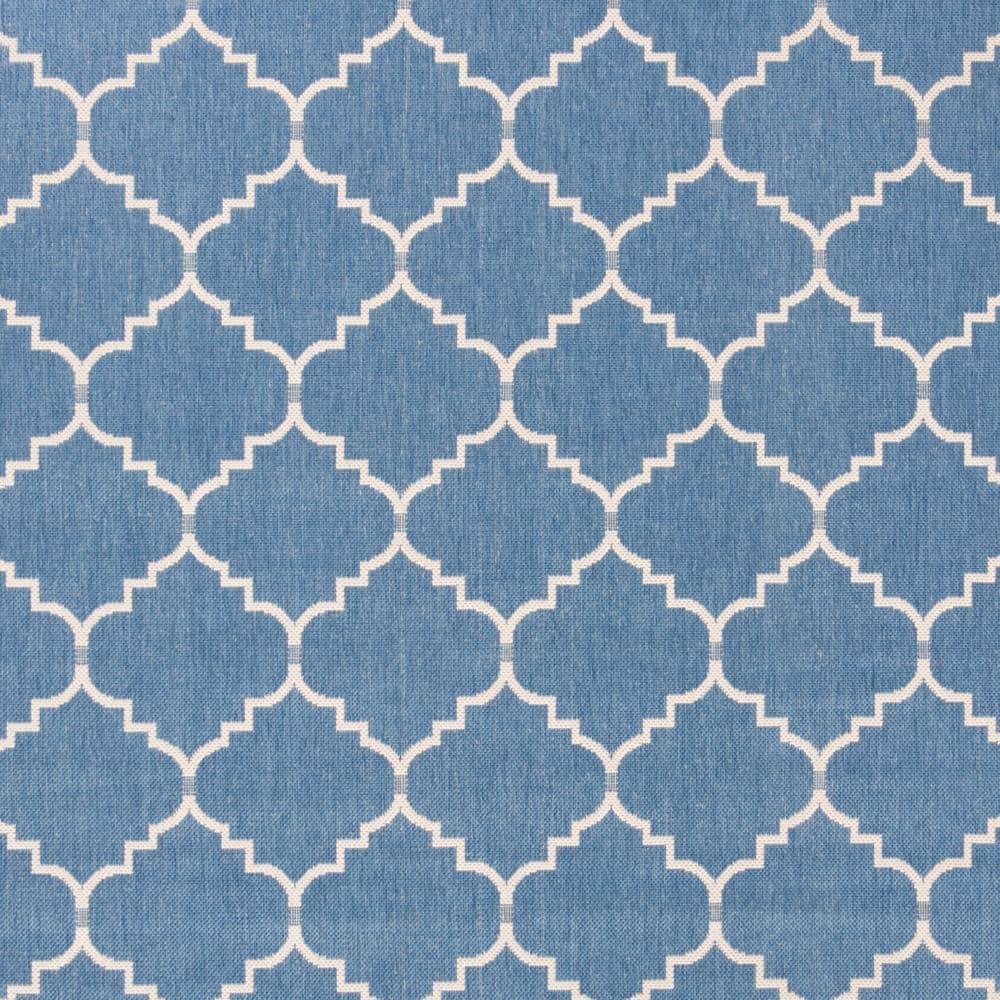 Courtyard Blue and Beige Synthetic Outdoor Area Rug