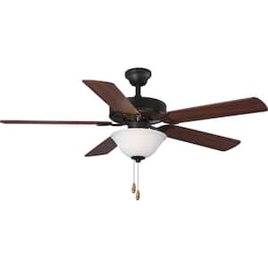 AirPro 52 in. Indoor Bronze Traditional Ceiling Fan with 3000K Light Bulbs Included with Remote for Living Room