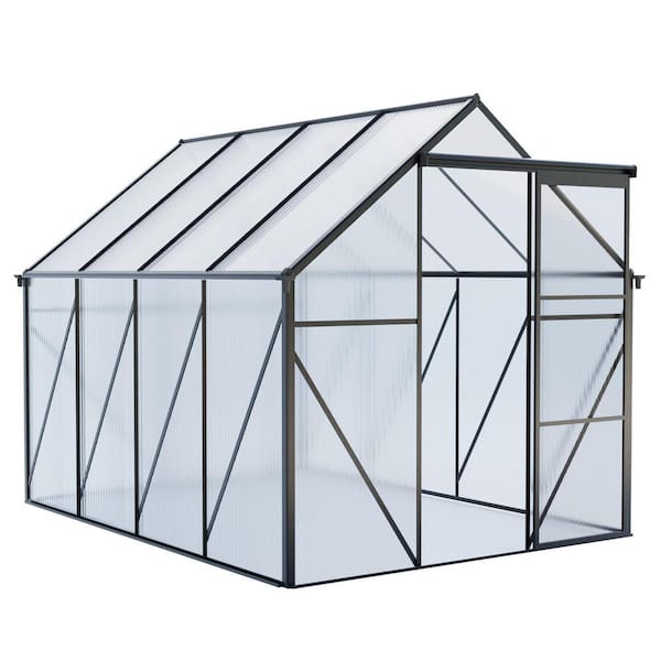 6 ft. W x 8 ft. D Aluminum Polycarbonate Walk-in Greenhouse with