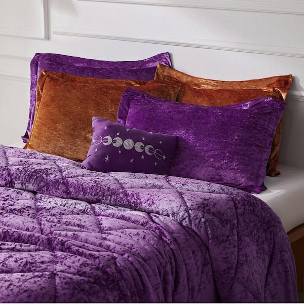 Purple offers Velvet 10 Piece Bed in a Bag Comforter Set With Sheets, Queen-Y