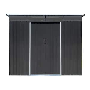 8 ft. W x 6 ft. D Metal Shed with Double Door Vents and Acrylic Total in Black (48 sq. ft.)