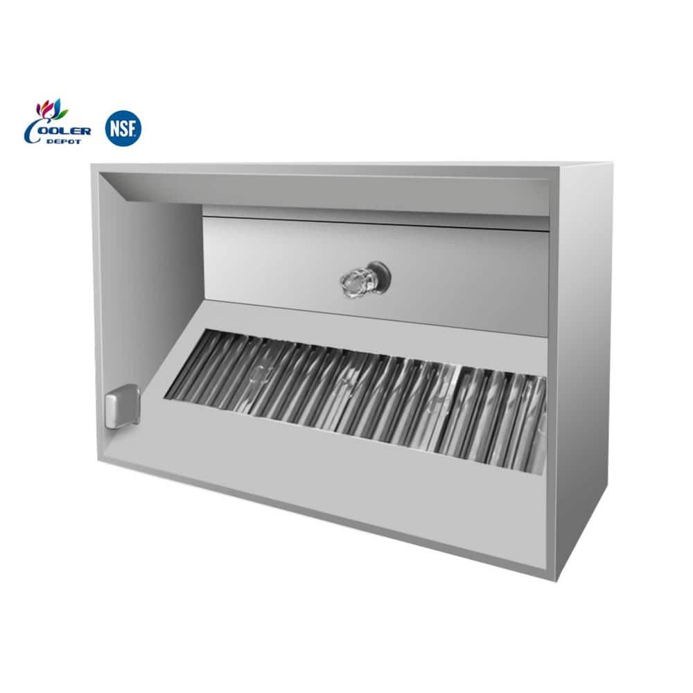 Cooler Depot 4 ft. W. Ducted Commercial Kitchen Range Hood in Stainless Steel without Fan