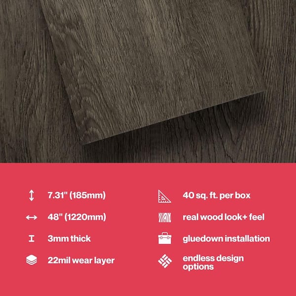 Lucida Surfaces GlueCore Classic Ash Grey 22 MIL x 7.3 in. W Lucida Surfaces GlueCore Classic Ash Grey 22 MIL x 7.3 in. W