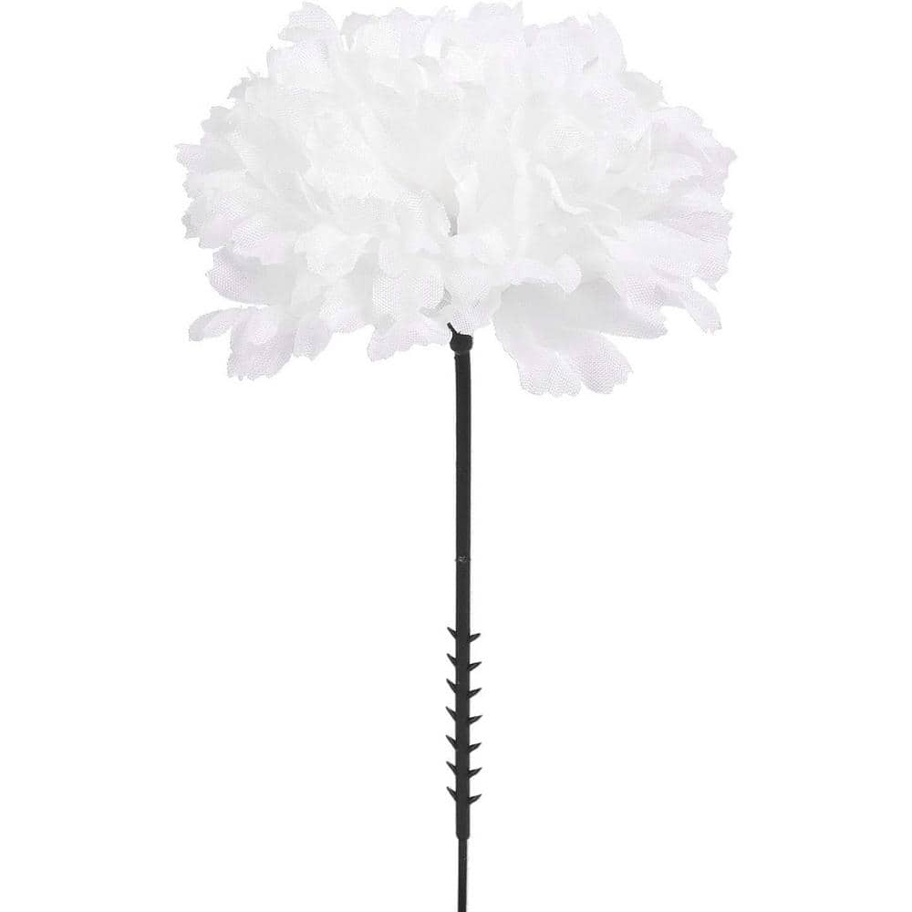 5 in. White Artificial Carnation Picks - Floral Arrangements 100-Piece Silk