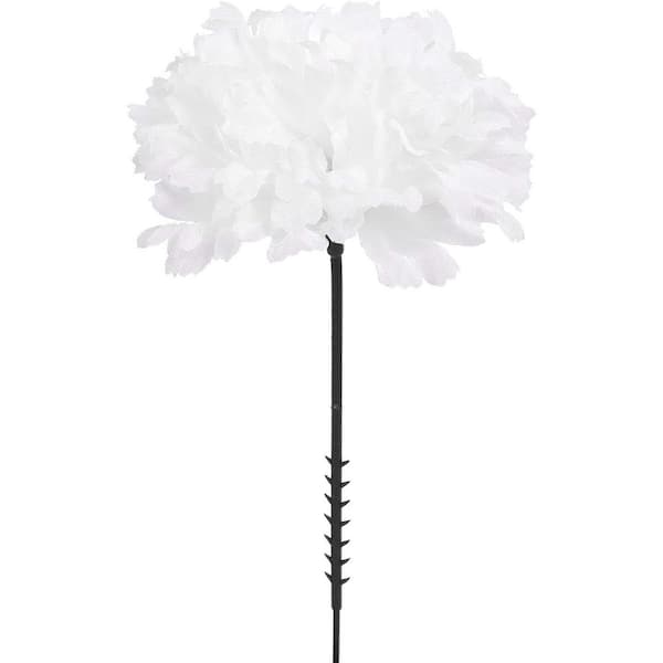 Unbranded 5 in. White Artificial Carnation Picks - Floral Arrangements 100-Piece Silk Flowers, Floral Home by Artificial Flowers