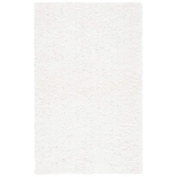 New Orleans Shag 8 ft. x 10 ft. Ivory Solid Flokati Area Rug
