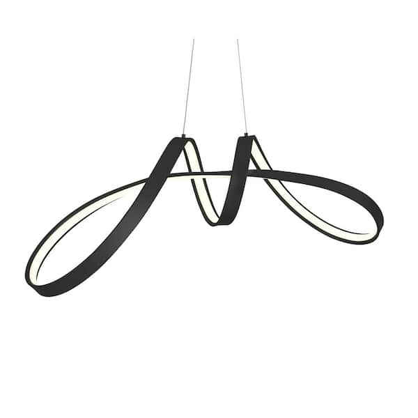 Finesse Decor Bucharest 1-Light Dimmable Integrated LED Black Chandelier for Living Room