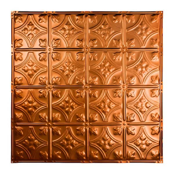 Great Lakes Tin Hamilton 2 ft. x 2 ft. Nail Up Metal Ceiling Tile in Copper (Case of 5)