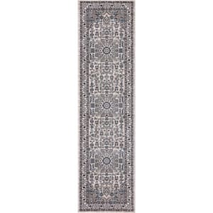 Angora Ivory 2 ft. x 7 ft. Medallion Runner Rug