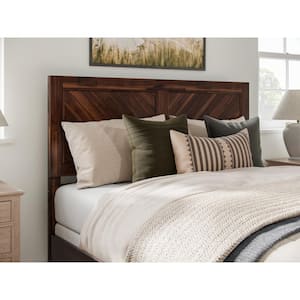 Canyon Barnwood Brown Solid Wood Queen Rustic Headboard with Attachable Charger