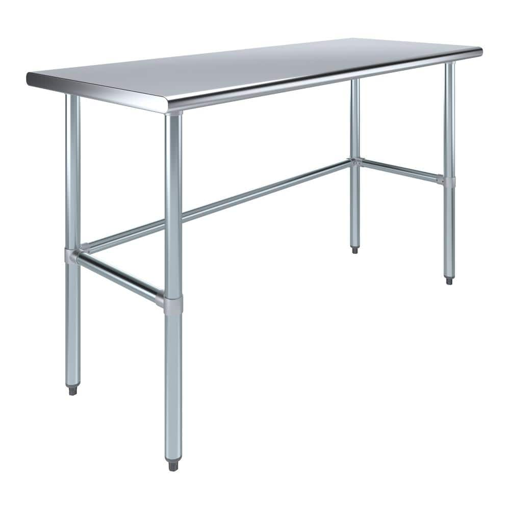 AMGOOD 24 in. x 60 in. Stainless Steel Open Base Kitchen Utility Table ...