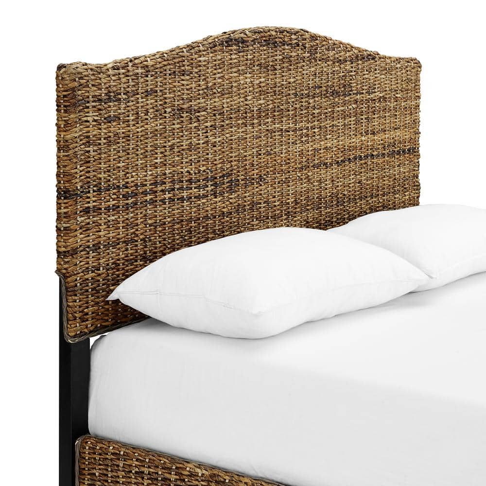 Serena Coastal Queen Bed with Natural Banana Leaf Weave