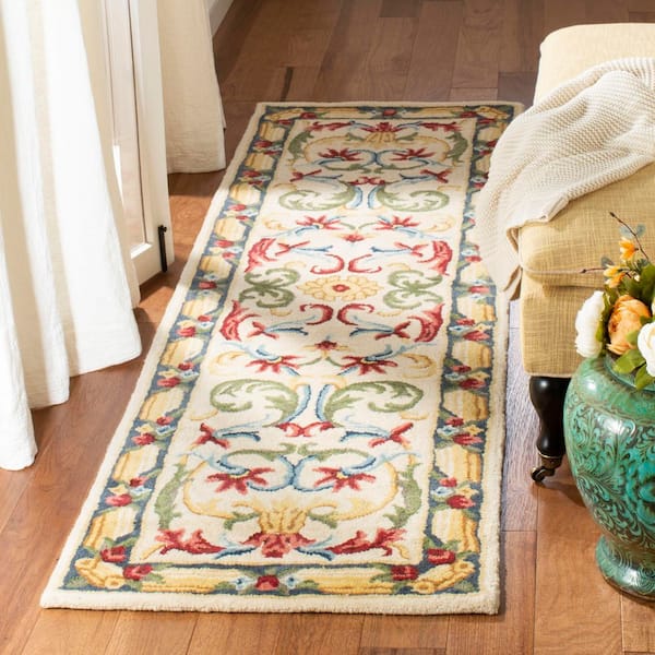 Blossom 2 ft. x 8 ft. Ivory/Green Floral Oriental Runner Rug