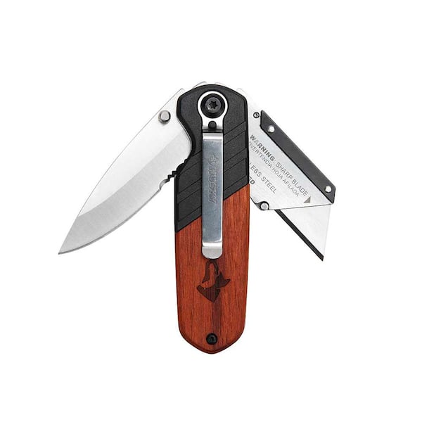 Husky 2-in-1 Folding Utility Knife and Sporting Knife 99978 - The Home Depot
