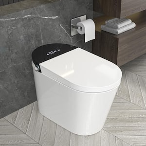1-Piece 1.28 GPF Auto Single Flush Elongated Bidet Toilet Smart Toilet in White